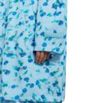 MARNI LIGHT BLUE GATHERED TAFFETA PARKA WITH REVERIE PRINT