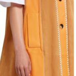 MARNI ORANGE SUEDE AND NAPPA PATCHWORK DRESS
