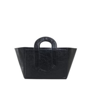 MARNI BLACK LEATHER SWEEDY MEDIUM TOTE BAG