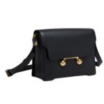 MARNI BLACK LEATHER TRUNKAROO MEDIUM SHOULDER BAG