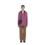 MARNI BLUE AND BROWN JACQUARD SHOULDER BAG