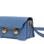 MARNI BLUE LEATHER TRUNKAROO MEDIUM SHOULDER BAG