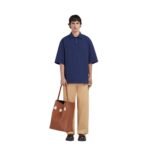 MARNI BROWN AND WHITE LEATHER MUSEO HOBO BAG WITH PATCHES