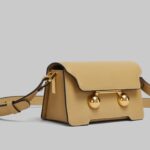 MARNI CAMEL LEATHER TRUNKAROO MINI SHOULDER BAG