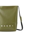 MARNI GREEN CROSSBODY BAG WITH SHOELACE STRAP