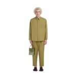 MARNI GREEN POUCH WITH SHOELACE STRAP