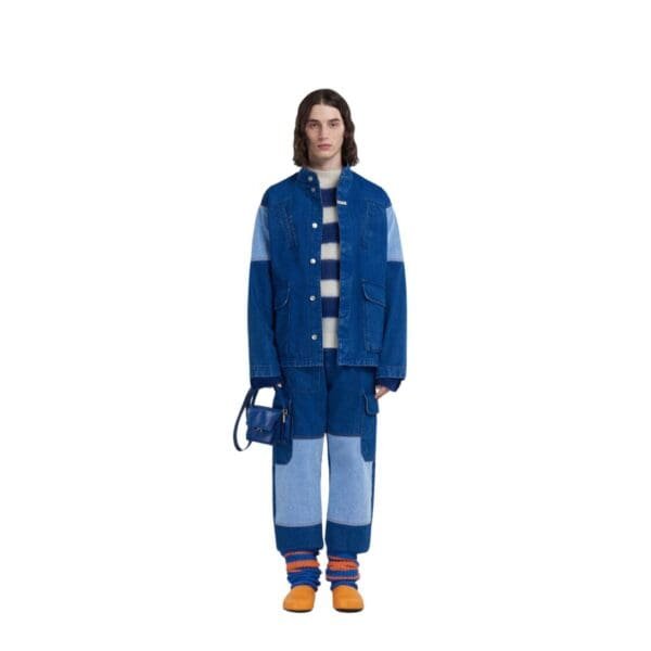 MARNI TRUNK SOFT MINI BAG IN BLUE LEATHER