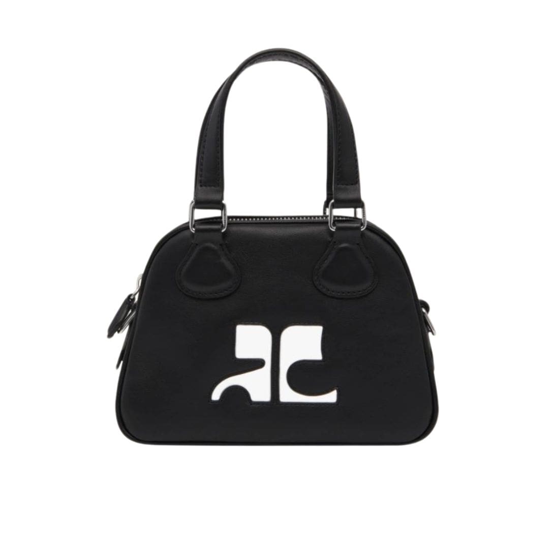 COURREGES MINI LEATHER BOWLING BAG