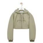 LOEWE CROPPED JACKET WITH HOOD IN COTTON BLEND