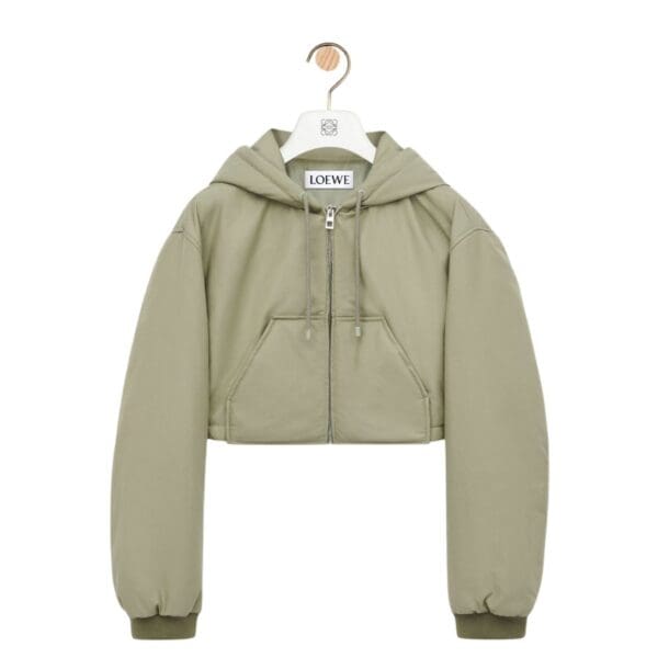 LOEWE CROPPED JACKET WITH HOOD IN COTTON BLEND
