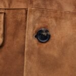 LOEWE DOUBLE BREASTED COAT IN SUEDE CALFSKIN