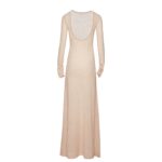 MAGDA BUTRYM KNIT BACKLESS MAXI DRESS IN BEIGE