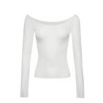 MAGDA BUTRYM OFF SHOULDER LONG SLEEVE KNIT TOP IN CREAM