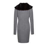 MAGDA BUTRYM FAUX FUR TRIM CASHMERE CARDIGAN IN LIGHT GREY