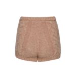 MAGDA BUTRYM MOHAIR CABLE KNIT MINI SHORTS IN CARAMEL