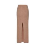 MAGDA BUTRYM MOHAIR MIDI SKIRT IN CARAMEL