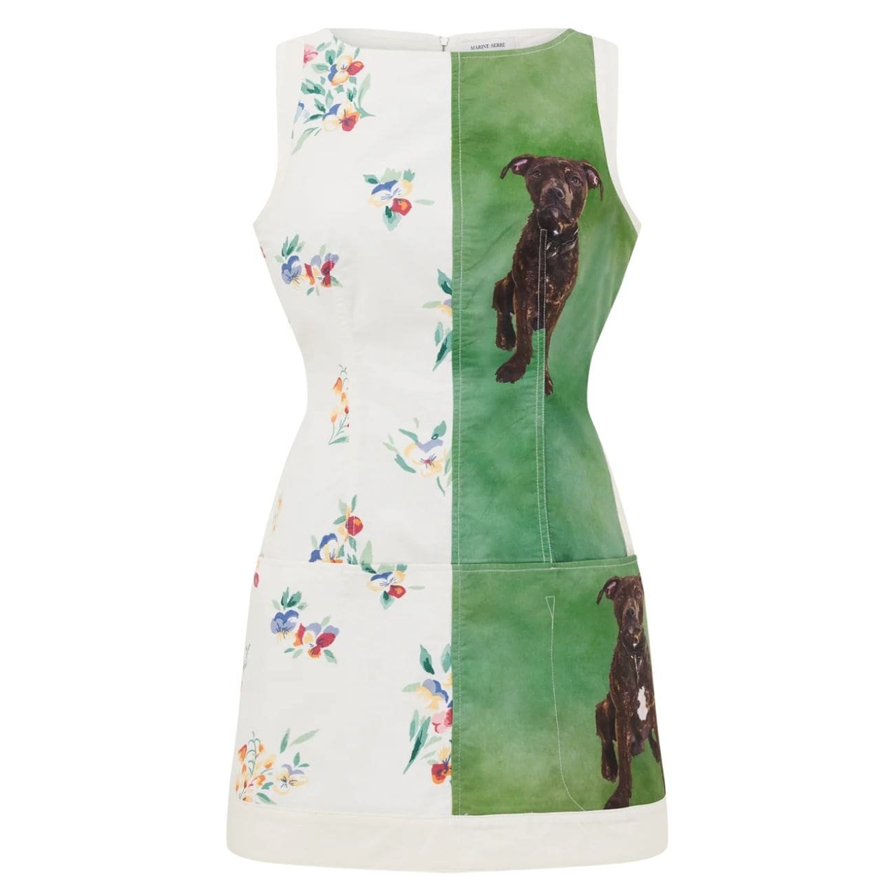 MARINE SERRE HOUSEHOLD LINEN CALENDAR MINI DRESS