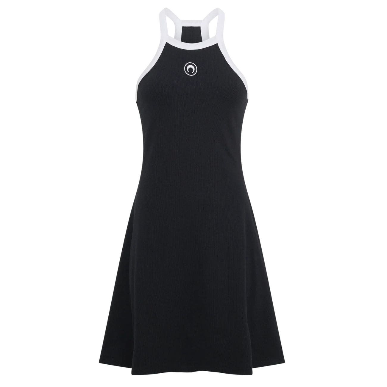 MARINE SERRE ORGANIC COTTON RIB FLARED DRESS