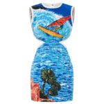 MARINE SERRE REGENERATED JACQUARD TOWEL MINI DRESS