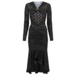 MARINE SERRE REGENERATED JERSEY DRAPED DRESS