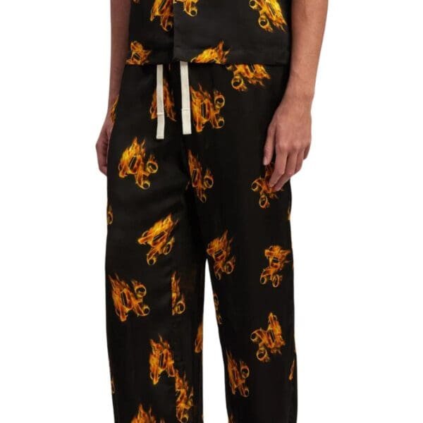 PALM ANGELS BURNING MONOGRAM LOOSE PANTS