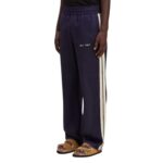 PALM ANGELS LOGO COTTON TRAVEL BLACK PANTS