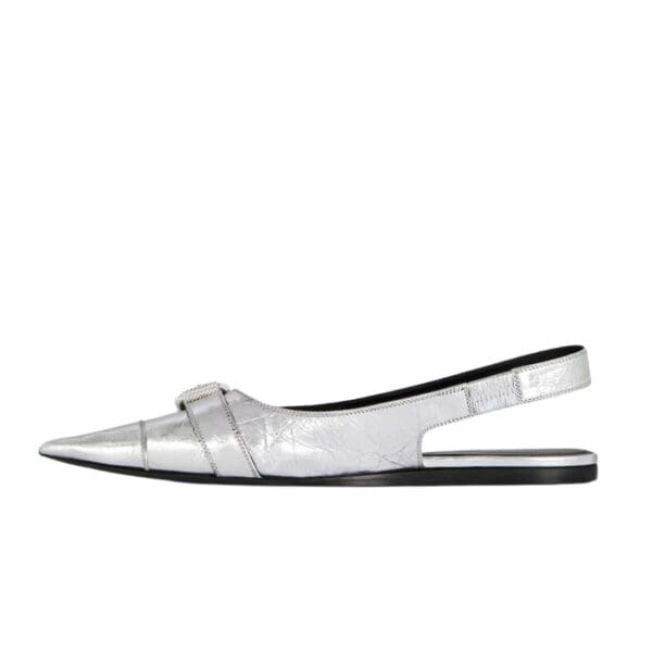 GIVENCHY VOYO FLAT SLINGBACKS IN LAMINATED LEATHER