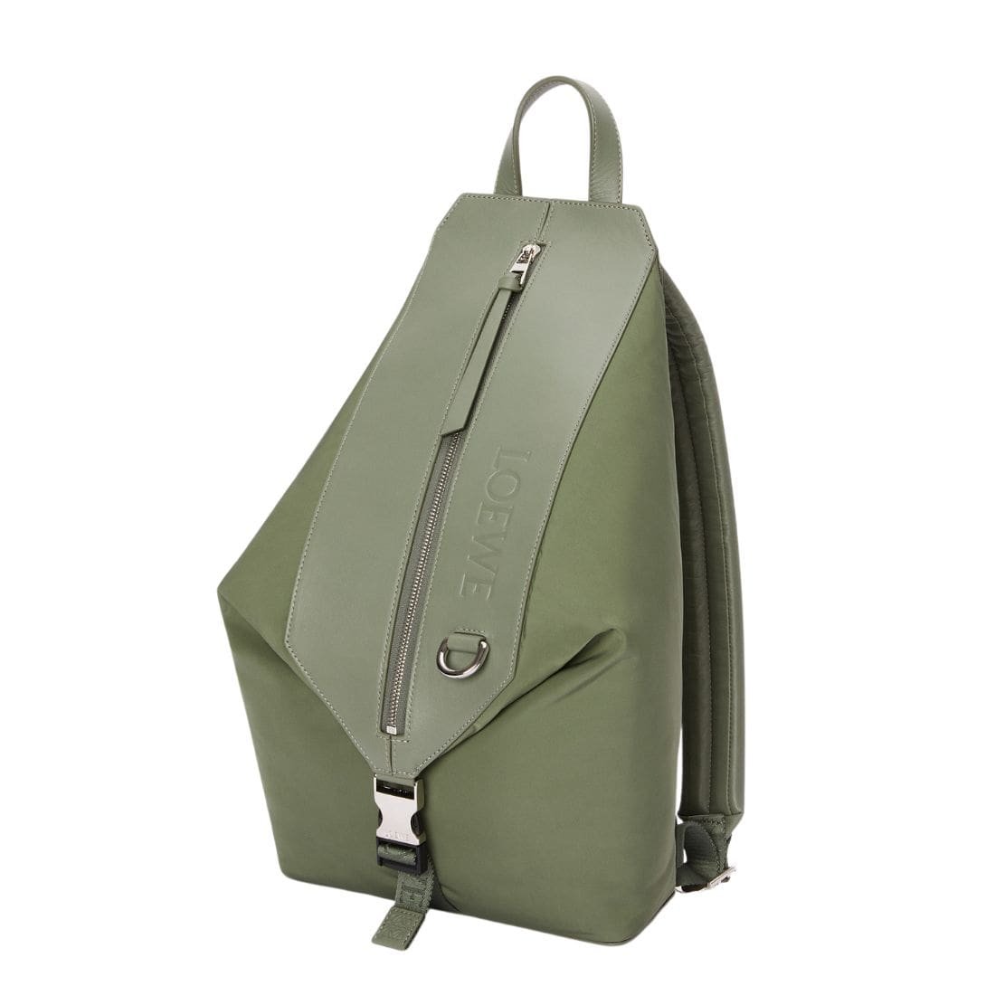 LOEWE SMALL CONVERTIBLE BACKPACK IN NYLON AND CALFSKIN