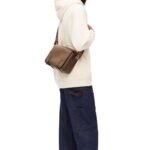 LOEWE XS MILITARY MESSENGER BAG IN SUPPLE SMOOTH CALFSKIN AND JACQUARD