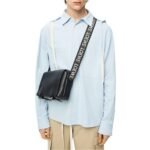 LOEWE XS MILITARY MESSENGER BAG IN SUPPLE SMOOTH CALFSKIN AND JACQUARD