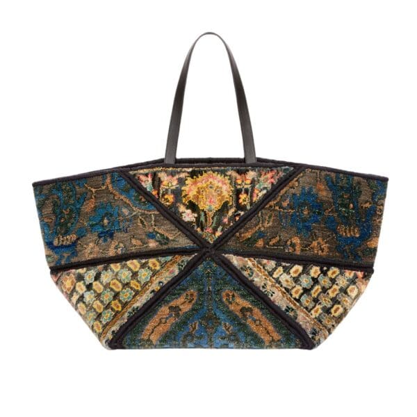 LOEWE XXL CARPET PUZZLE FOLD TOTE IN SILK AND WOOL