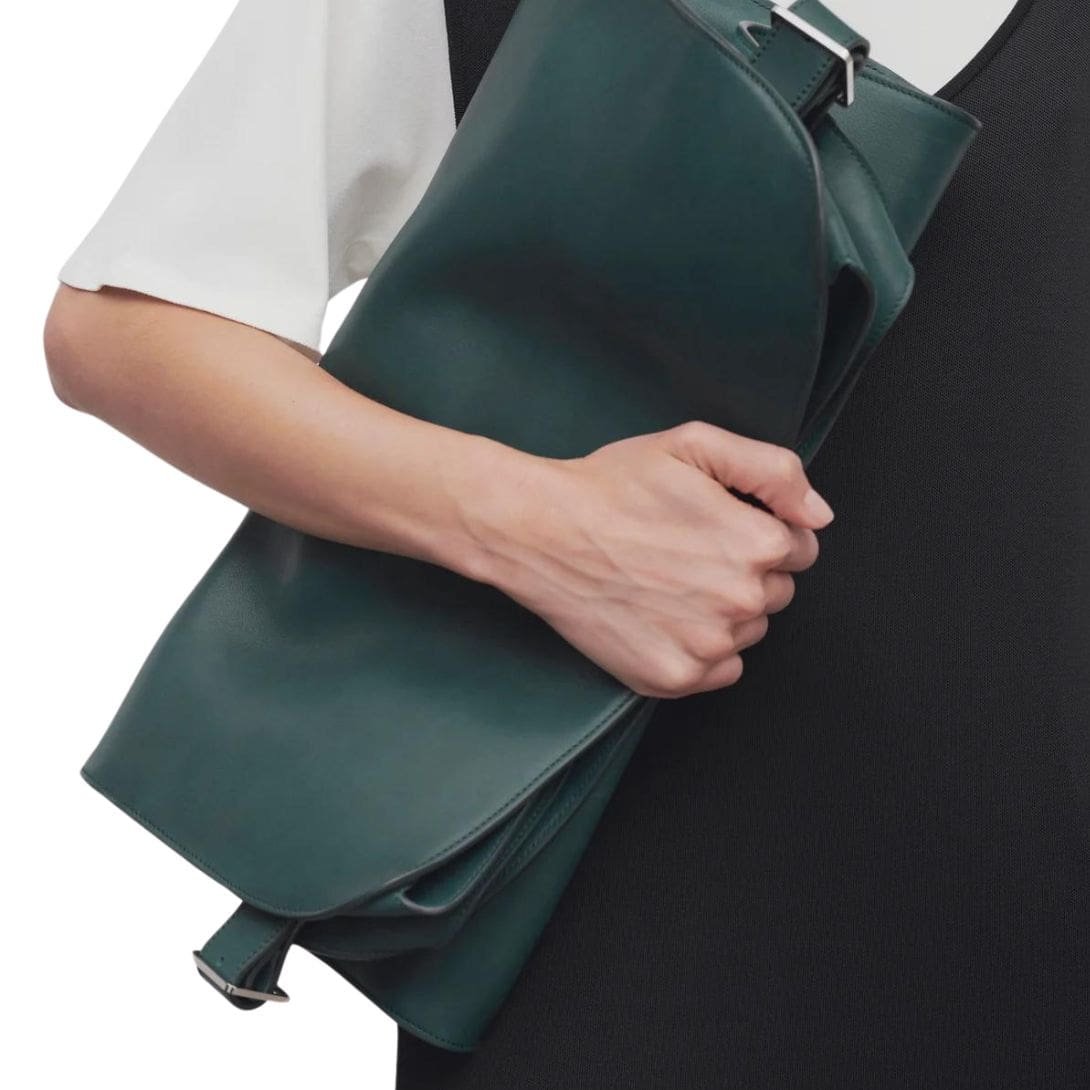 THE ROW MARGAUX EW CLUTCH IN LEATHER