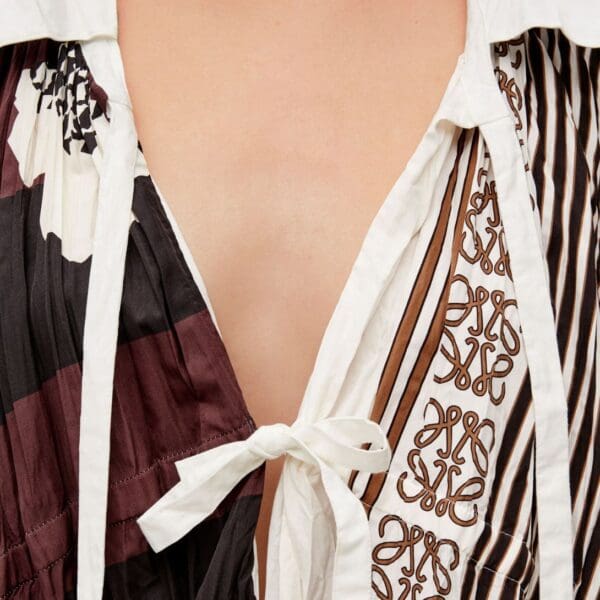 LOEWE TUNIC DRESS IN CRINKLED HABOTAI AND COTTON