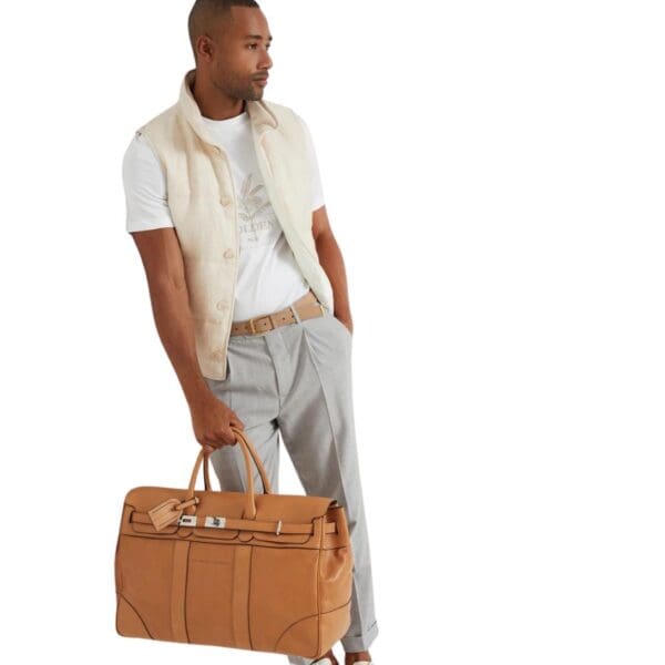 BRUNELLO CUCINELLI COWHIDE COUNTRY WEEKENDER BAG