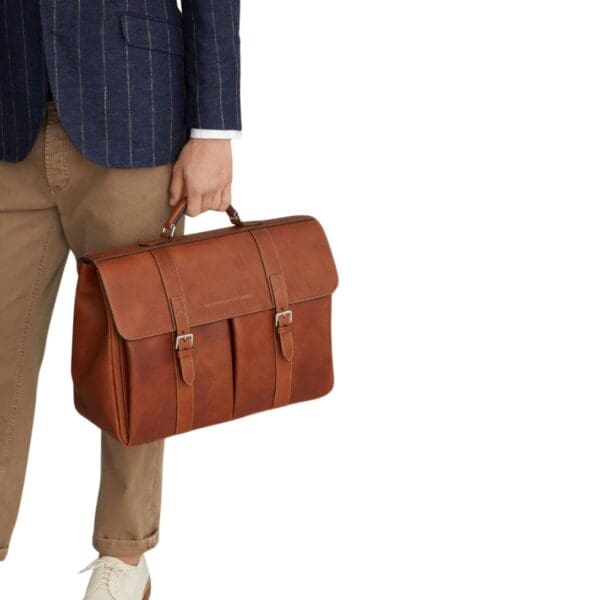 BRUNELLO CUCINELLI GRAINED CALFSKIN BRIEFCASE