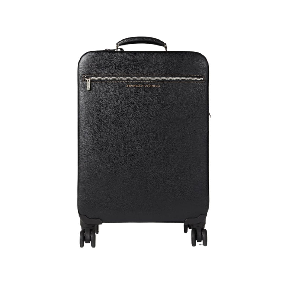 BRUNELLO CUCINELLI GRAINED CALFSKIN TROLLEY BAG