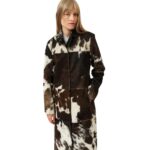 SAKS POTTS GIO COAT — BROWN WHITE COW