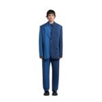 MARNI BLUE DEGRADE PINSTRIPE WOOL BLAZER