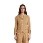 MARNI BEIGE WOOL JACKET WITH CONTRAST STITCHING