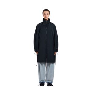 MARNI BLACK GATHERED TAFFETA PARKA