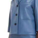 MARNI BLUE SHINY LEATHER JACKET