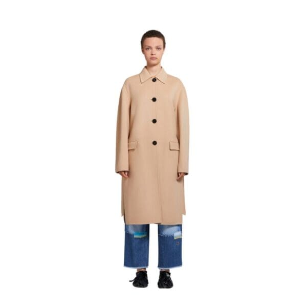 MARNI CAMEL WOOL AND CASHMERE TRENCH COAT