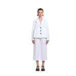 MARNI WHITE A LINE CADY JACKET WITH BACK PLEAT