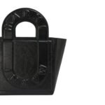 MARNI BLACK LEATHER SWEEDY SMALL TOTE BAG