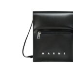 MARNI BLACK POUCH WITH SHOELACE STRAP