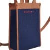 MARNI BLUE AND BROWN JACQUARD SHOULDER BAG