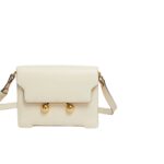 MARNI CREAM LEATHER TRUNKAROO MEDIUM SHOULDER BAG