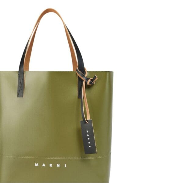 MARNI GREEN OPEN SHOPPER WITH MARNI TAG