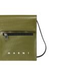 MARNI GREEN POUCH WITH SHOELACE STRAP