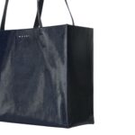 MARNI MUSEO SOFT BAG IN BLUE AND BLACK LEATHER